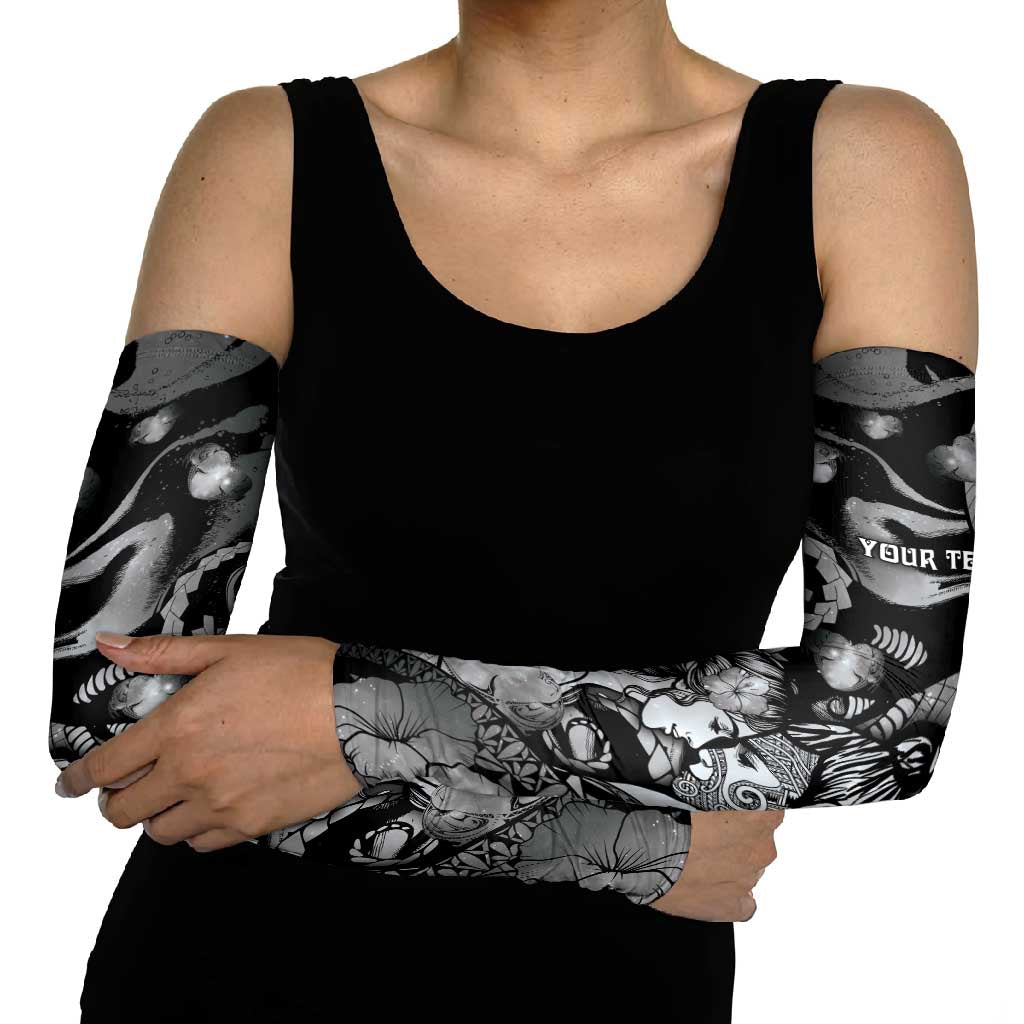 Personalised Maori Romantic Valentine Arm Sleeves The Hongi Kiss Black Galaxy DT05 - Polynesian Pride