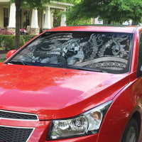 Maori Romantic Valentine Auto Sun Shade The Hongi Kiss Black Galaxy DT05 - Polynesian Pride