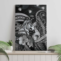 Maori Romantic Valentine Canvas Wall Art The Hongi Kiss Black Galaxy