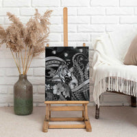 Maori Romantic Valentine Canvas Wall Art The Hongi Kiss Black Galaxy
