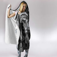 Maori Romantic Valentine Hooded Blanket The Hongi Kiss Black Galaxy