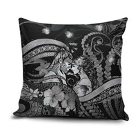 Maori Romantic Valentine Pillow Cover The Hongi Kiss Black Galaxy DT05 Black - Polynesian Pride