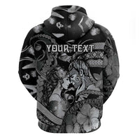Personalised Maori Romantic Valentine Zip Hoodie The Hongi Kiss Black Galaxy DT05 - Polynesian Pride