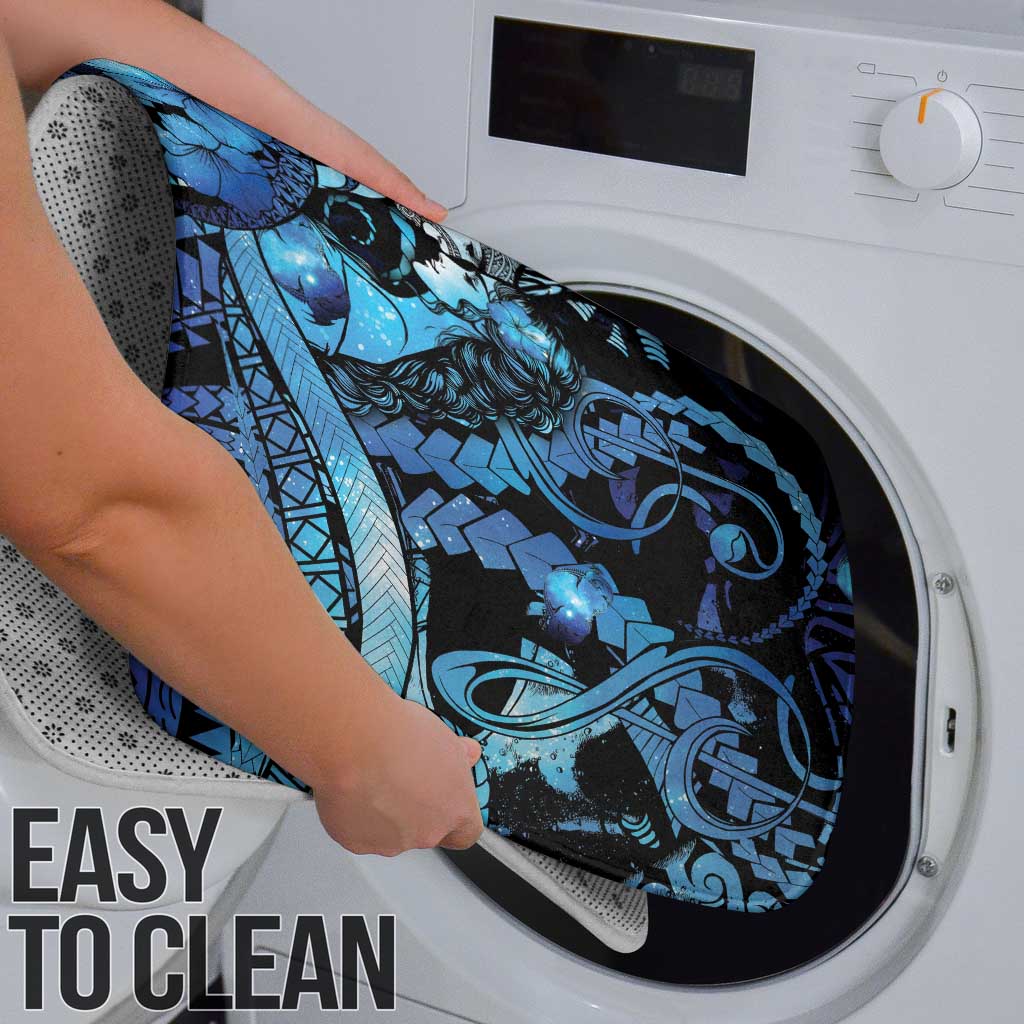 Maori Romantic Valentine Bathroom Set The Hongi Kiss Blue Galaxy