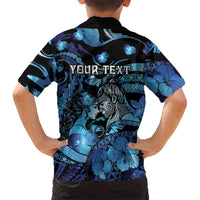 Personalised Maori Romantic Valentine Family Matching Summer Maxi Dress and Hawaiian Shirt The Hongi Kiss Blue Galaxy