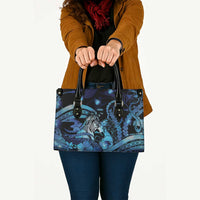 Maori Romantic Valentine Leather Bag The Hongi Kiss Blue Galaxy