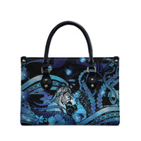 Maori Romantic Valentine Leather Bag The Hongi Kiss Blue Galaxy
