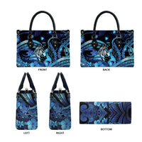 Maori Romantic Valentine Leather Bag The Hongi Kiss Blue Galaxy