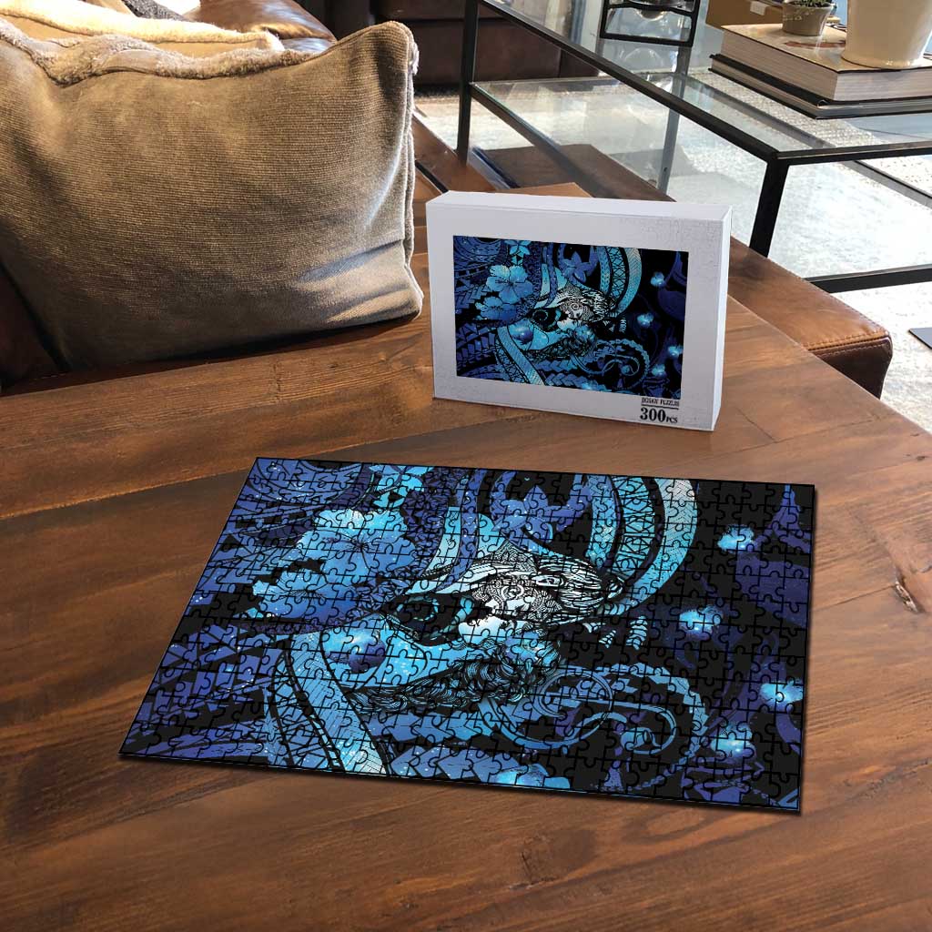 Maori Romantic Valentine Puzzle The Hongi Kiss Blue Galaxy