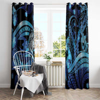 Maori Romantic Valentine Window Curtain The Hongi Kiss Blue Galaxy DT05 - Polynesian Pride