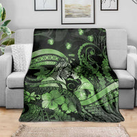 Maori Romantic Valentine Blanket The Hongi Kiss Green Galaxy