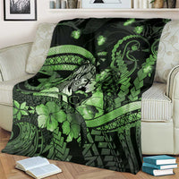 Maori Romantic Valentine Blanket The Hongi Kiss Green Galaxy
