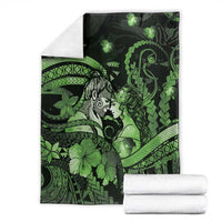Maori Romantic Valentine Blanket The Hongi Kiss Green Galaxy