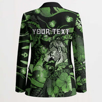 Personalised Maori Romantic Valentine Blazer The Hongi Kiss Green Galaxy