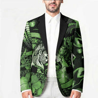 Personalised Maori Romantic Valentine Blazer The Hongi Kiss Green Galaxy