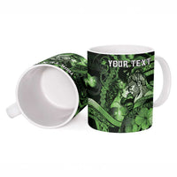 Personalised Maori Romantic Valentine Ceramic Mug The Hongi Kiss Green Galaxy