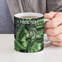 Personalised Maori Romantic Valentine Ceramic Mug The Hongi Kiss Green Galaxy