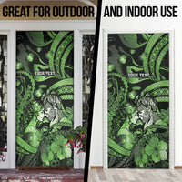 Personalised Maori Romantic Valentine Door Cover The Hongi Kiss Green Galaxy