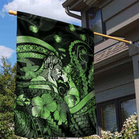 Maori Romantic Valentine Garden Flag The Hongi Kiss Green Galaxy