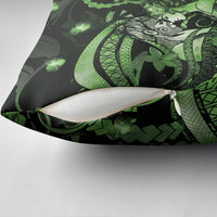 Maori Romantic Valentine Pillow Cover The Hongi Kiss Green Galaxy