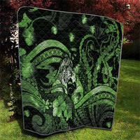 Maori Romantic Valentine Quilt The Hongi Kiss Green Galaxy DT05 - Polynesian Pride