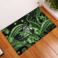 Maori Romantic Valentine Rubber Doormat The Hongi Kiss Green Galaxy