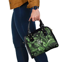 Maori Romantic Valentine Shoulder Handbag The Hongi Kiss Green Galaxy