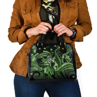 Maori Romantic Valentine Shoulder Handbag The Hongi Kiss Green Galaxy