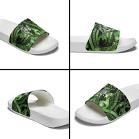 Maori Romantic Valentine Slide Sandals The Hongi Kiss Green Galaxy