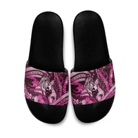 Maori Romantic Valentine Slide Sandals The Hongi Kiss Pink Galaxy