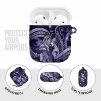 Maori Romantic Valentine AirPods Case The Hongi Kiss Purple Galaxy