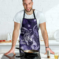Maori Romantic Valentine Apron The Hongi Kiss Purple Galaxy