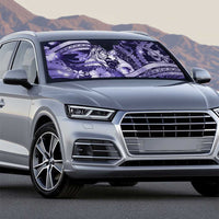 Maori Romantic Valentine Auto Sun Shade The Hongi Kiss Purple Galaxy