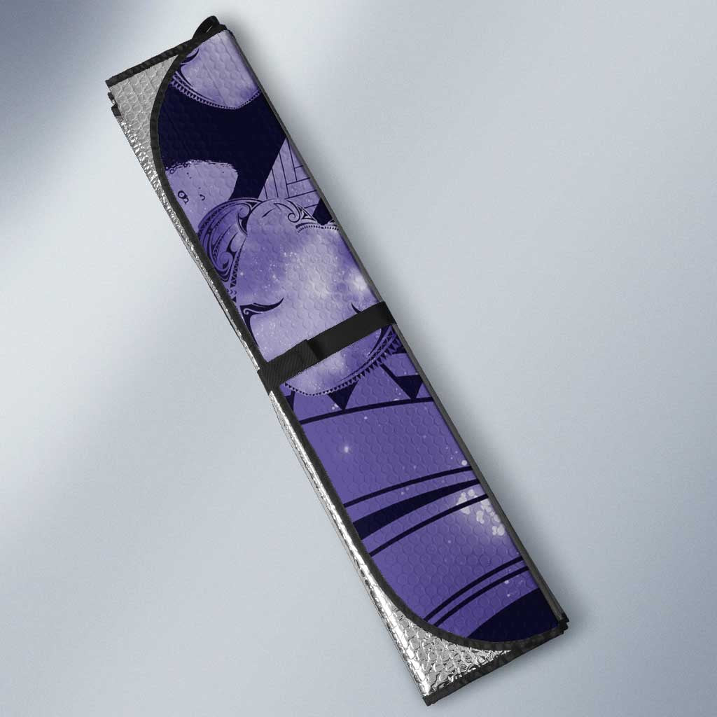 Maori Romantic Valentine Auto Sun Shade The Hongi Kiss Purple Galaxy