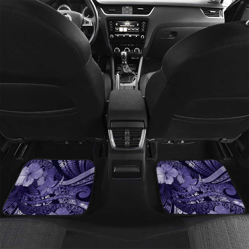 Personalised Maori Romantic Valentine Car Mats The Hongi Kiss Purple Galaxy