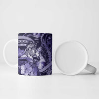 Personalised Maori Romantic Valentine Ceramic Mug The Hongi Kiss Purple Galaxy