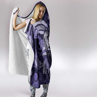 Maori Romantic Valentine Hooded Blanket The Hongi Kiss Purple Galaxy