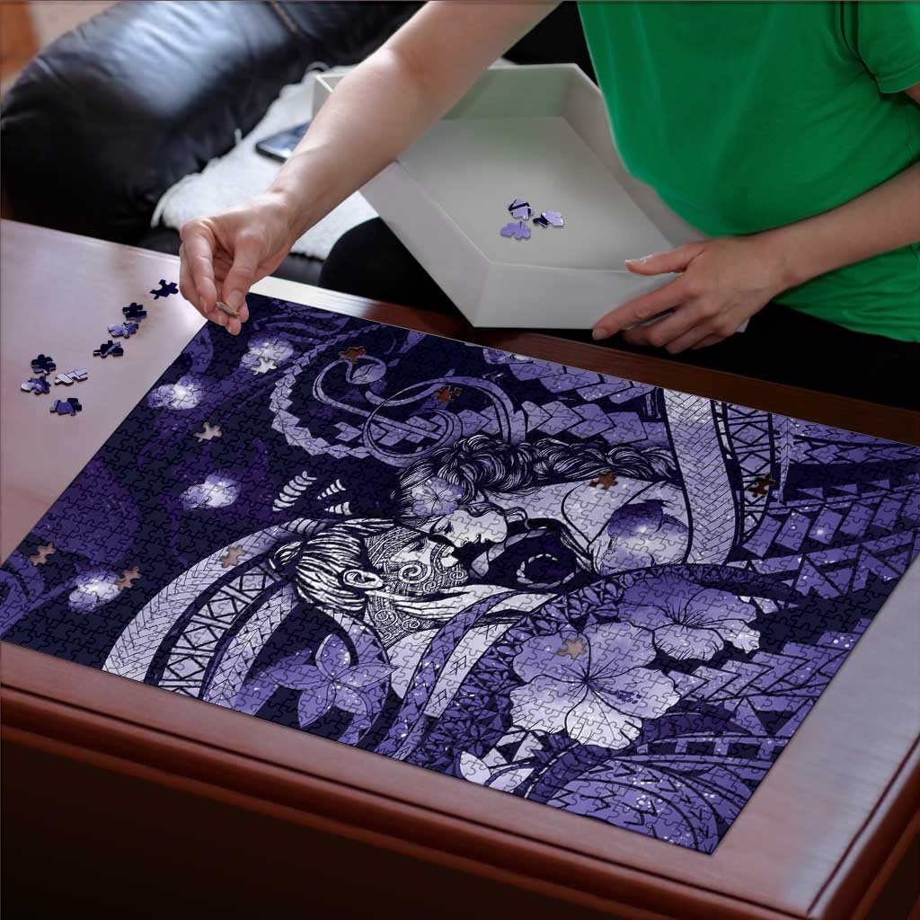Maori Romantic Valentine Puzzle The Hongi Kiss Purple Galaxy