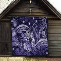 Maori Romantic Valentine Quilt The Hongi Kiss Purple Galaxy
