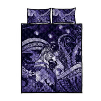 Maori Romantic Valentine Quilt Bed Set The Hongi Kiss Purple Galaxy
