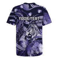 Personalised Maori Romantic Valentine Rugby Jersey The Hongi Kiss Purple Galaxy