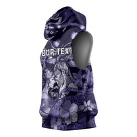 Personalised Maori Romantic Valentine Sleeveless Hoodie The Hongi Kiss Purple Galaxy
