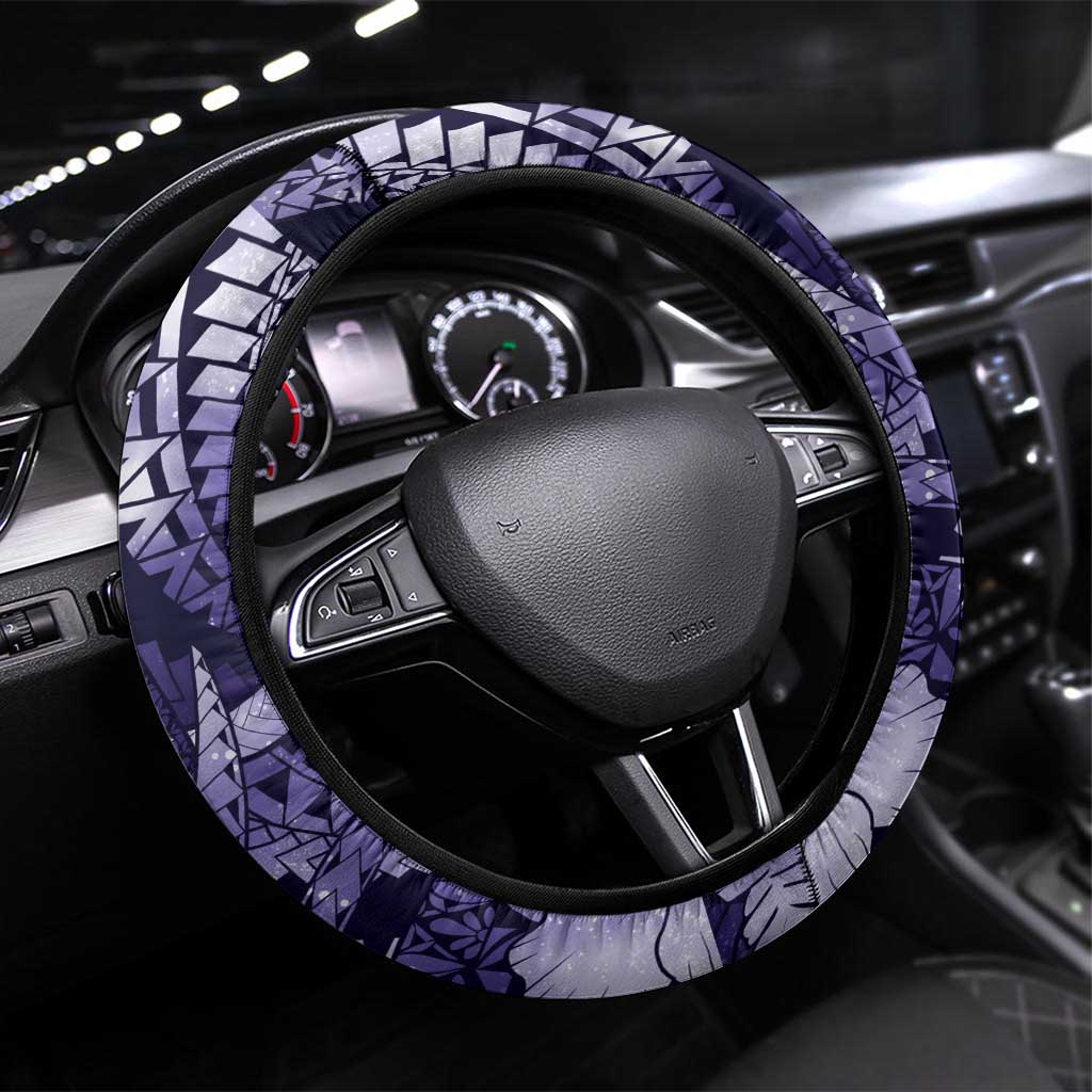 Maori Romantic Valentine Steering Wheel Cover The Hongi Kiss Purple Galaxy