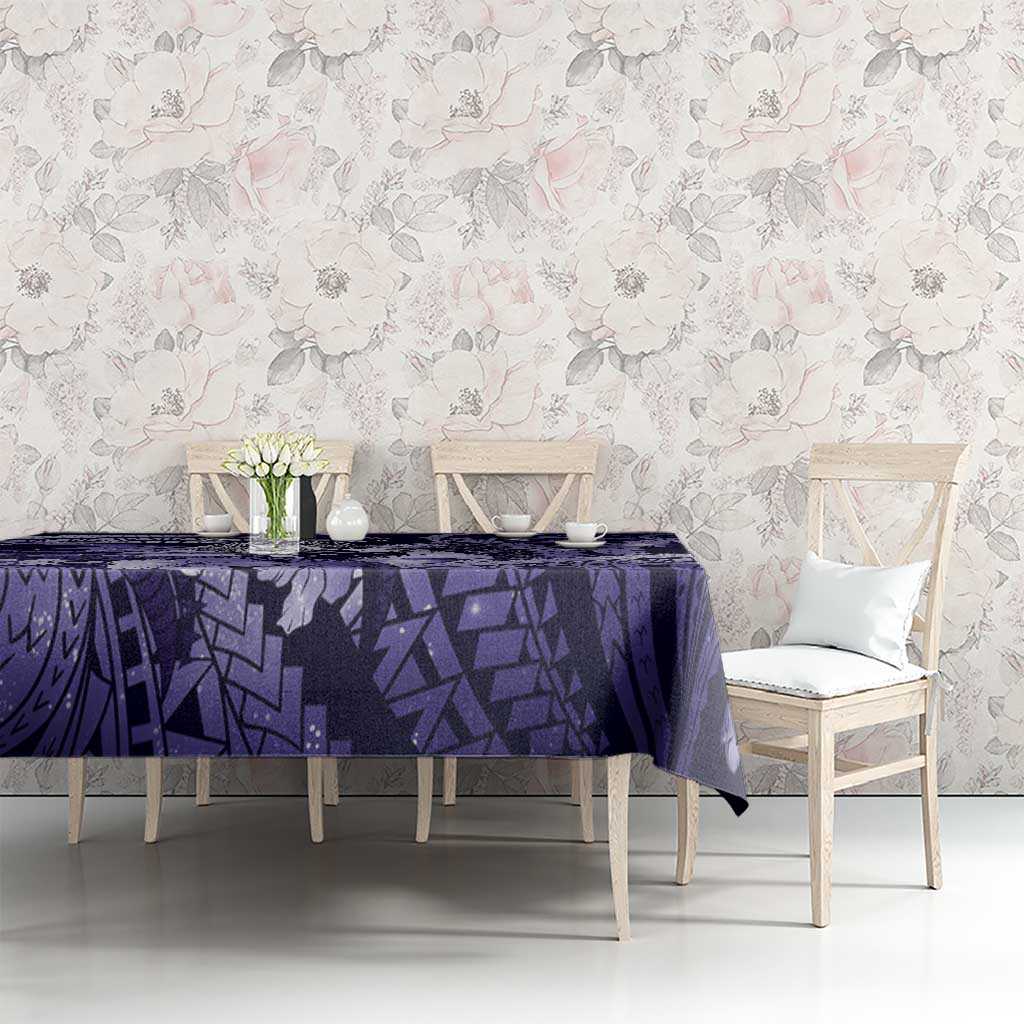 Maori Romantic Valentine Tablecloth The Hongi Kiss Purple Galaxy