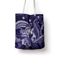 Maori Romantic Valentine Tote Bag The Hongi Kiss Purple Galaxy