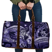 Maori Romantic Valentine Travel Bag The Hongi Kiss Purple Galaxy