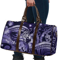 Maori Romantic Valentine Travel Bag The Hongi Kiss Purple Galaxy