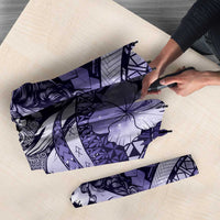 Maori Romantic Valentine Umbrella The Hongi Kiss Purple Galaxy