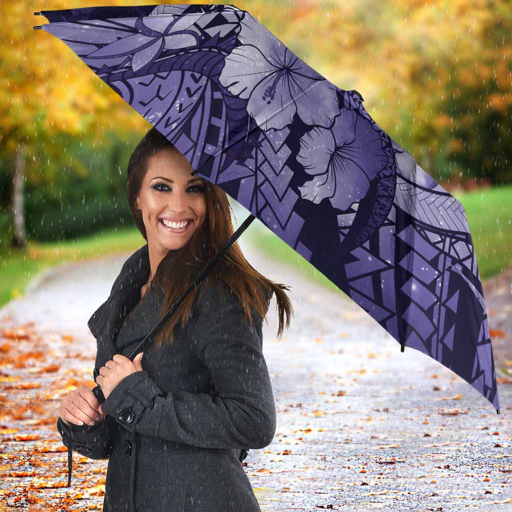 Maori Romantic Valentine Umbrella The Hongi Kiss Purple Galaxy