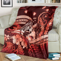 Maori Romantic Valentine Blanket The Hongi Kiss Red Galaxy